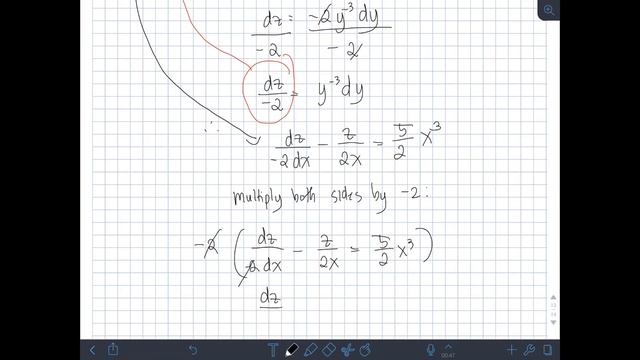 Differential Equations Practice #5: 2dy/dx - y/x = 5x^(3)y^(3) (Bernoulli DE) смотреть онлайн