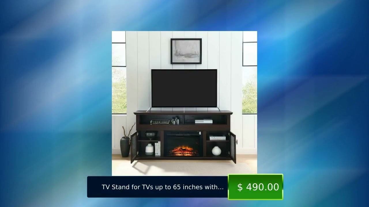 TV Stand for TVs up to 65 inches with Electric Fireplace смотреть онлайн