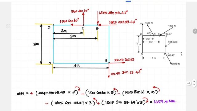 How to determine Resultant and locate in Rectangular plate | Calculating moment | Mechanics | Tamil смотреть онлайн