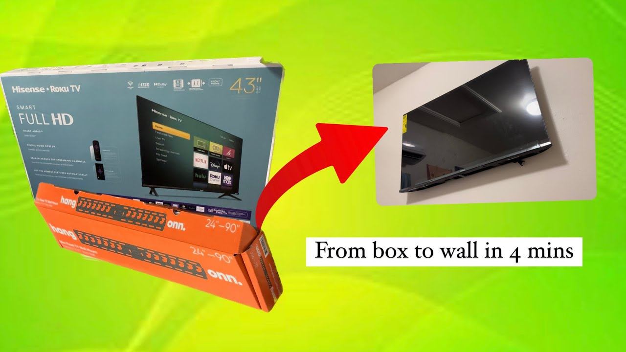 Walmart Hisense Roku-Onn TV Unboxing & Step by step set up Onn. Slim Fixed TV Wall Mount смотреть онлайн