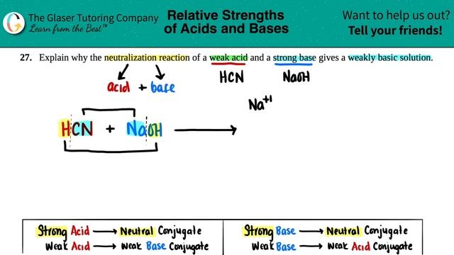 14.27 | Explain why the neutralization reaction of a weak acid and a strong base gives a weakly смотреть онлайн