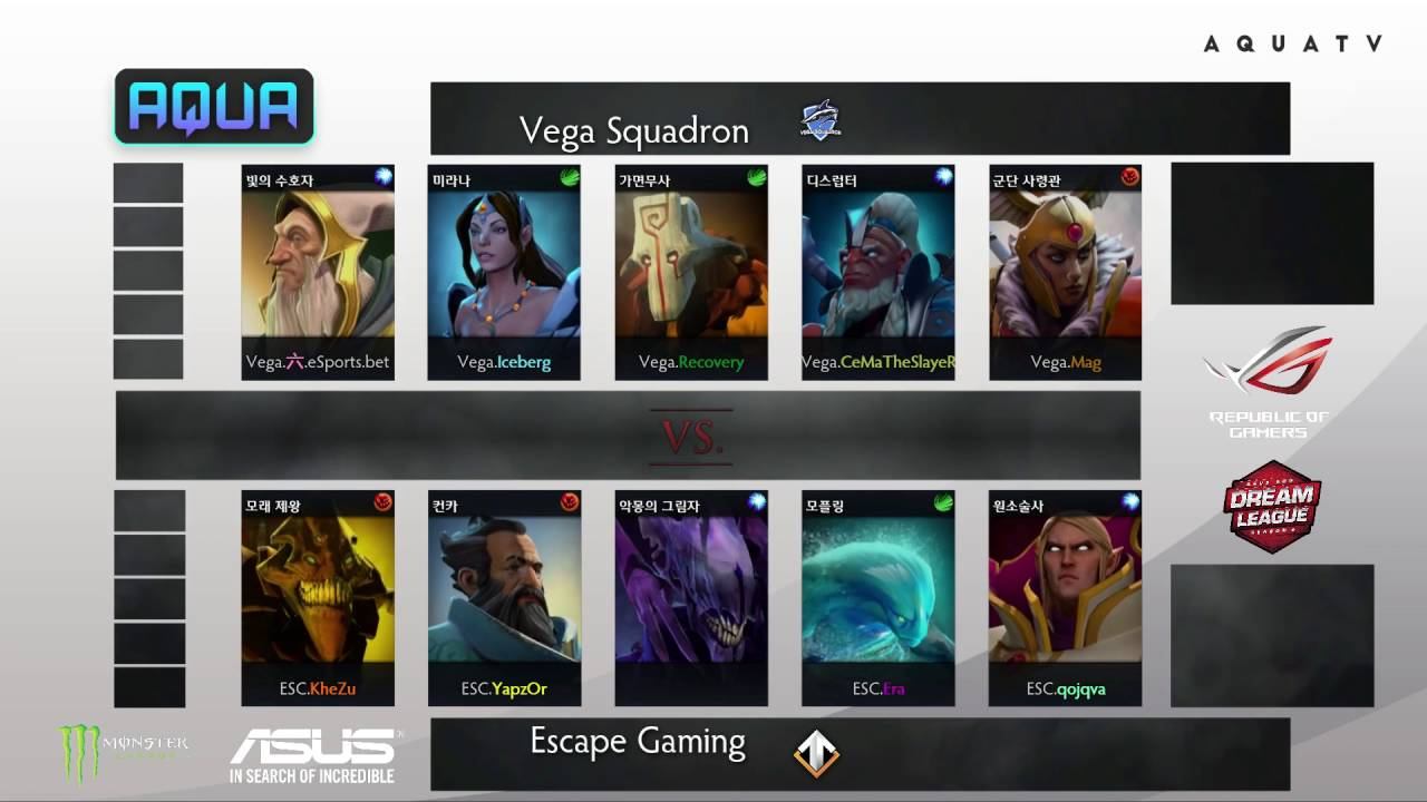 ASUS RoG Dream League Season 6 Vega Squadron vs Escape Gaming 1경기 смотреть онлайн