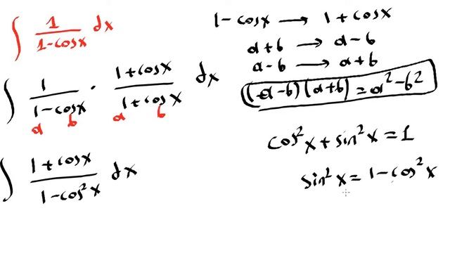Integral of 1 / (1- cosx)dx смотреть онлайн