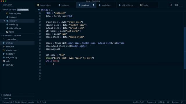 Chat Bot With PyTorch - NLP And Deep Learning - Python Tutorial (Part 4) смотреть онлайн
