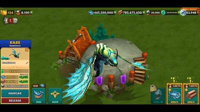 Rumblehorn Max Level 134 Titan Mode | Dragons: Rise of Berk смотреть онлайн