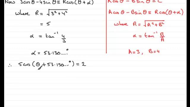 Trigonometry Equations : A cos x - B sin x = C Type : ExamSolutions смотреть онлайн