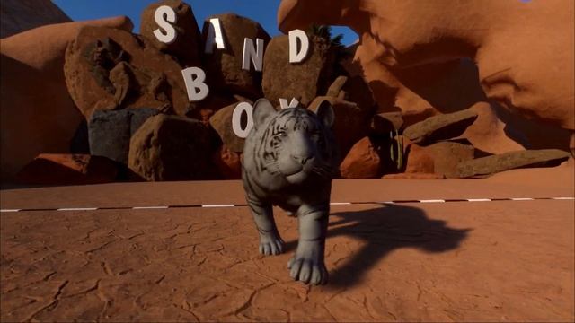 Bengal tiger running at African Desert Planet Zoo - Achromatic Bengal Tiger - Animal race смотреть онлайн