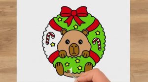 Как нарисовать НОВОГОДНЮЮ КАПИБАРУ кавайи легко