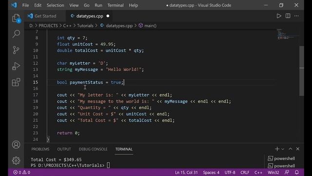 Variable Data Types (char, string and bool) - Ep. 6.2 - C++ Programming Tutorials for Beginners смотреть онлайн