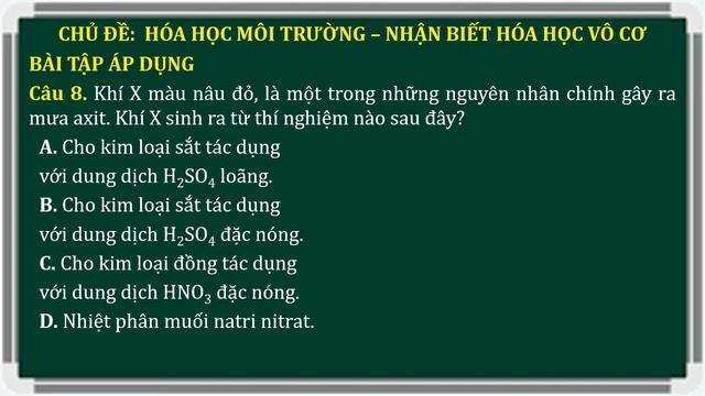 CHỦ ĐỀ: MÔI TRƯỜNG - NHẬN BIẾT HÓA HỌC VÔ CƠ смотреть онлайн