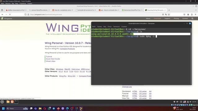 Installing Wing Personal.deb using dpkg смотреть онлайн