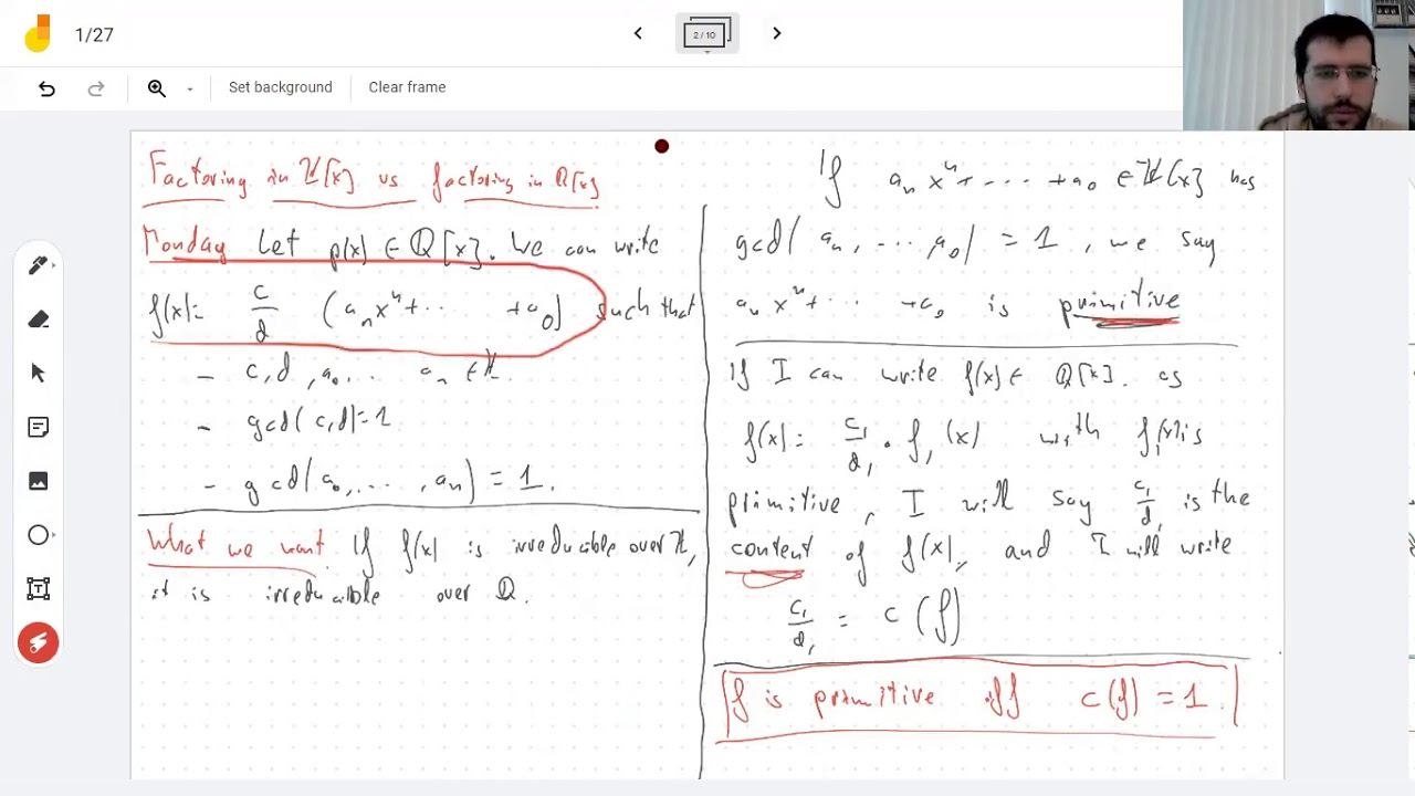 1/27 Gauss' lemma смотреть онлайн