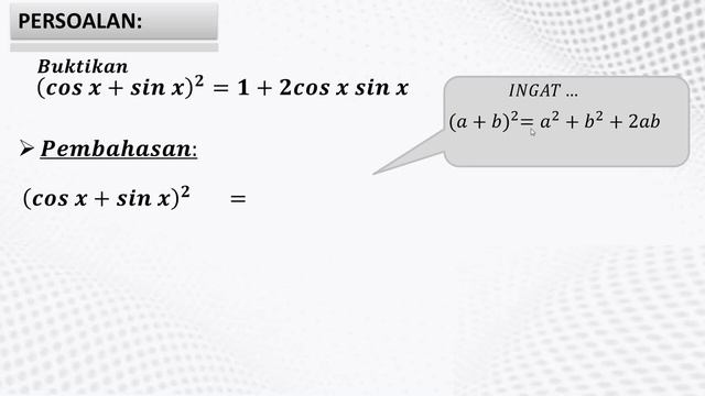 𝑩𝒖𝒌𝒕𝒊𝒌𝒂𝒏(𝒄𝒐𝒔 𝒙+𝒔𝒊𝒏 𝒙)^𝟐=𝟏+𝟐𝒄𝒐𝒔 𝒙 𝒔𝒊𝒏 𝒙_ERLANGGA_HAL 206_no 10 identitas trigonometri erlangga смотреть онлайн