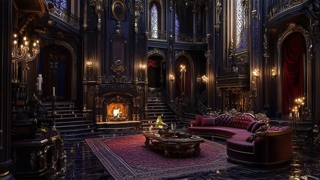 Dark Gothic Parlor Room On Rainy Night Dark Academia Piano Cello Violin Music For Study_Read