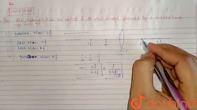 The distance between an object and its real image formed by a convex lens cannot be смотреть онлайн