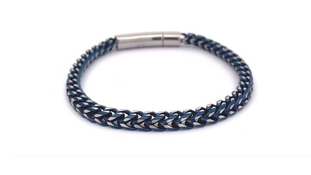 Blue Ion Plated Stainless Steel Curb Chain Bracelet - 8.5 Inch | Lynx смотреть онлайн