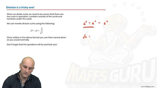 Multiplying and dividing surds | Year 10 Advanced Maths | MaffsGuru смотреть онлайн