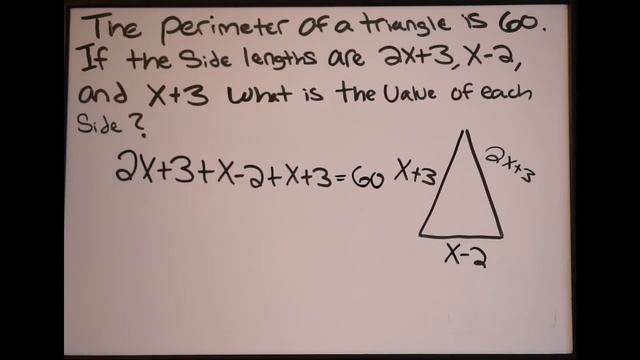Find the Value of Each Side Length - Triangle Perimeter - Write an Equation смотреть онлайн