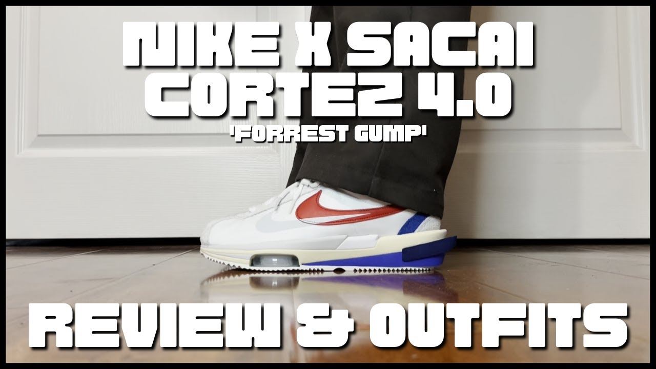 Nike x Sacai Cortez 4.0 SP 'University Red' / Forrest Gump | (Review & Outfits!) смотреть онлайн