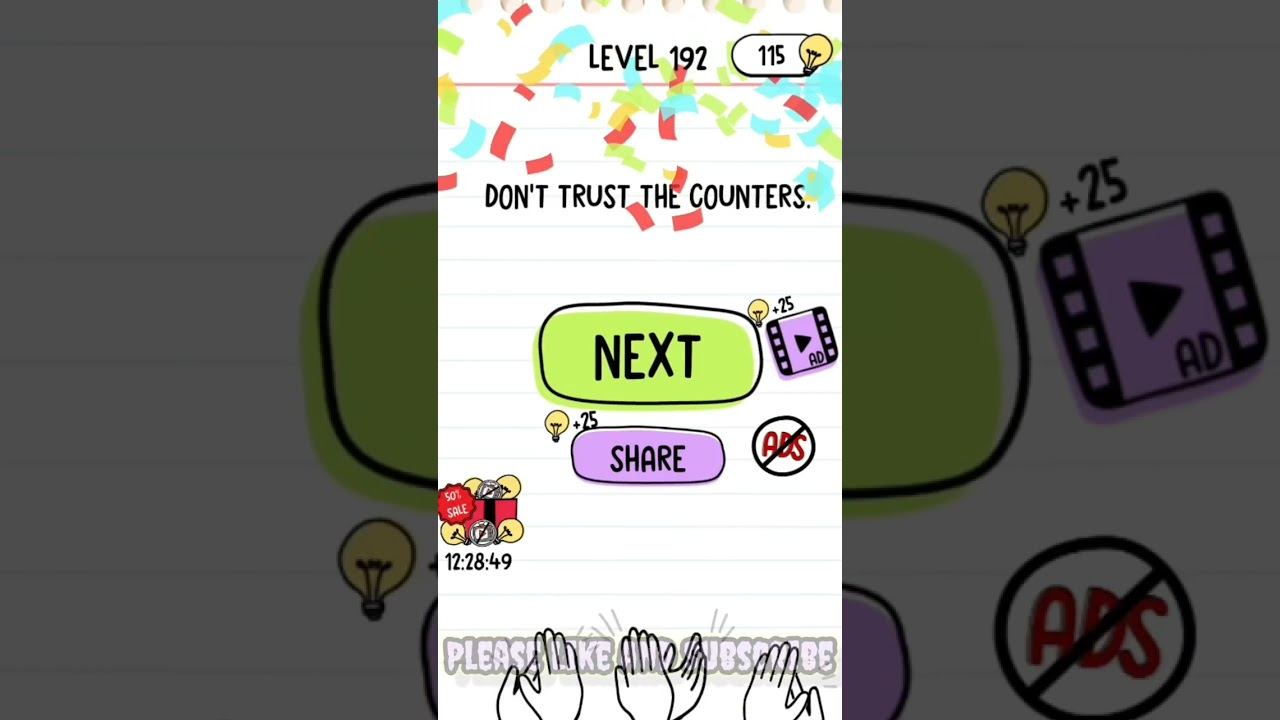 Brain Test Level 191 to 193 walkthroughs смотреть онлайн