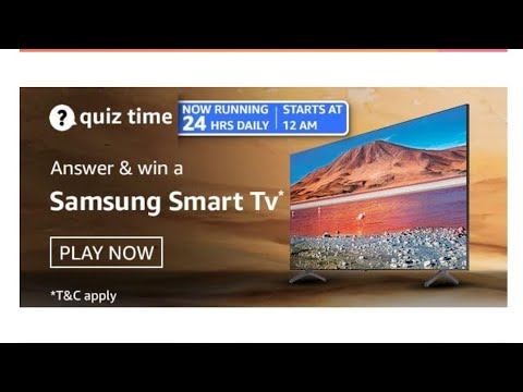 Amazon Daily Quiz Today Answers Win Samsung Smart TV l 21 March 2021 смотреть онлайн