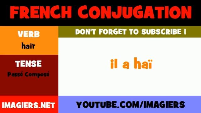 FRENCH VERB CONJUGATION = haïr = Passé Composé смотреть онлайн