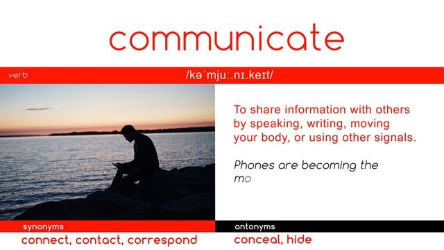 C O M M U N I C A T E - WORD OF THE DAY - English - Meaning - Spelling - Synonyms and Antonyms смотреть онлайн