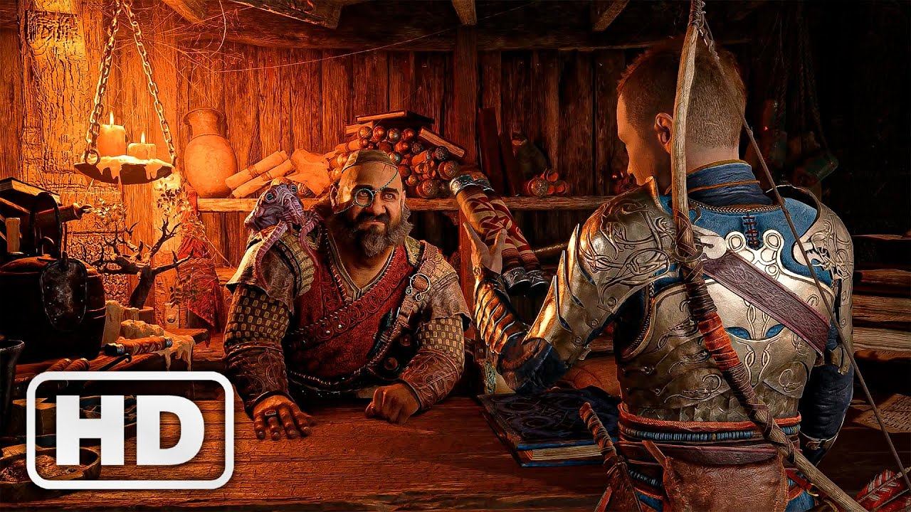God of War Ragnarok - Dwarf Durlin's Shop ➤ Game Cutscenes 4k смотреть онлайн