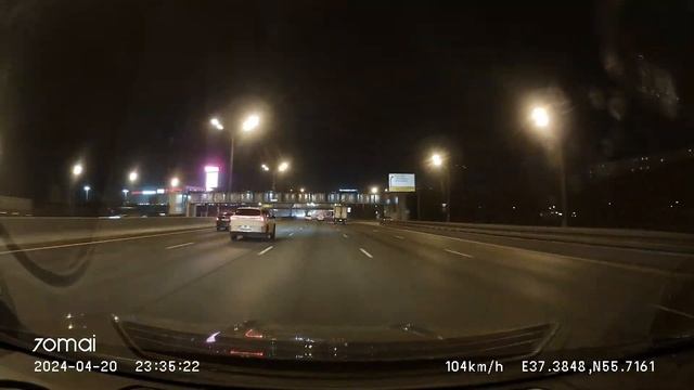 Driving In Moscow Agglomeration: Внуково - Красногорск 20-21/04/2024 (timelapse 4x)