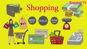 Shopping vocabulary flashcards for children