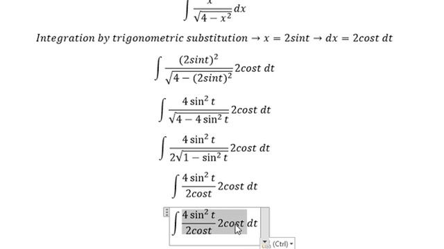 Calculus Help: Integral of x^2/√(4-x^2 ) dx - Integration by trigonometric substitution смотреть онлайн