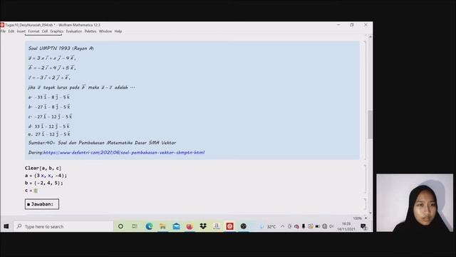 Menyelesaikan Vektor Matematika dengan bantuan Software Wolfram Mathematica смотреть онлайн