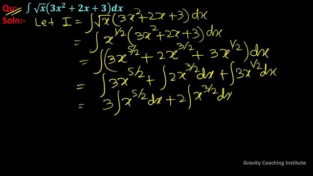 Q19 | Evaluate ∫√x (3x^2+2x+3)dx | Integration of √x (3x^2+2x+3)dx | Integral of √x (3x^2+2x+3)dx смотреть онлайн