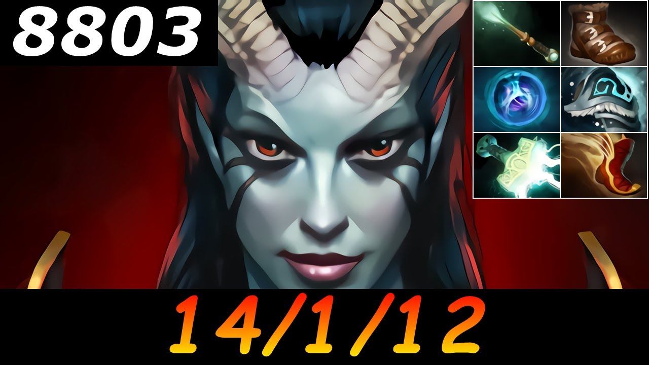 Dota 2 Queen of Pain 8803 MMR 14/1/12 (Kills/Deaths/Assists) Ranked Full Gameplay смотреть онлайн