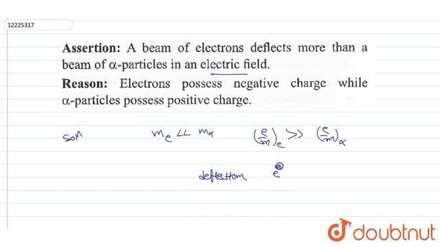 A beam of electrons deflects more than a beam of `alpha-\"particles\" ` in an electric field. смотреть онлайн