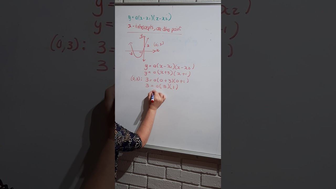 Gr 11 Finding equation of parabola given 2 x intercepts and one other point смотреть онлайн
