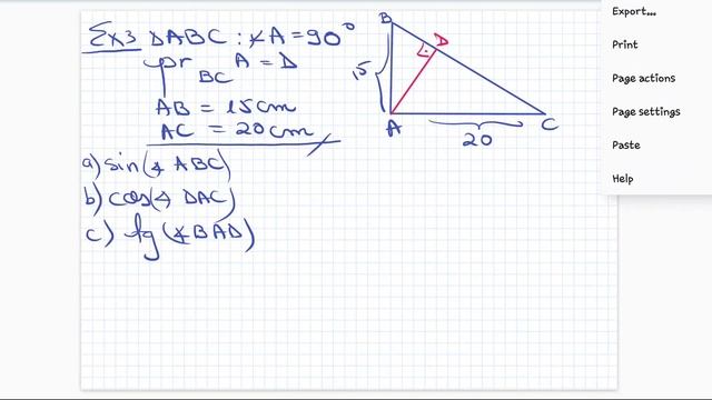 Relatii metrice in triunghiul dreptunghic: Functii trigometrice смотреть онлайн