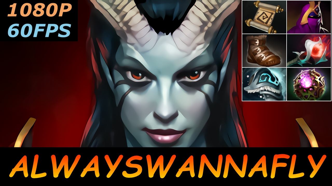 Dota 2 ALWAYSWANNAFLY Queen of Pain Pro Top MMR 19/1/9 Ranked Full Gameplay смотреть онлайн