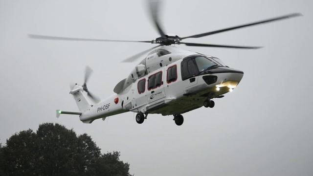 PH-OSF [Airbus Helicopters H175] landing at Heliport Emmen 05-11-2018 смотреть онлайн