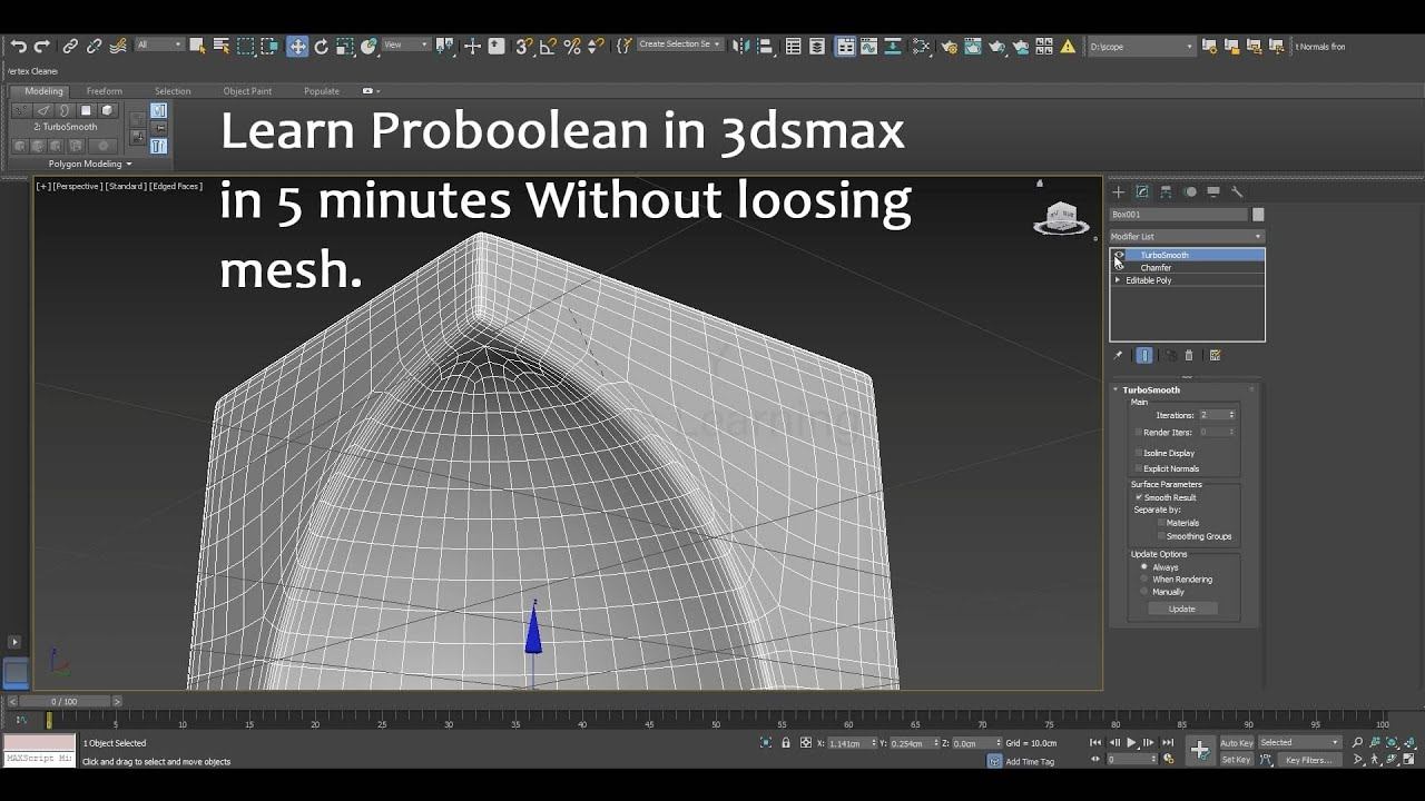 3ds max Pro Boolean cut#3dsmaxboolean#probooleanin3ds max смотреть онлайн