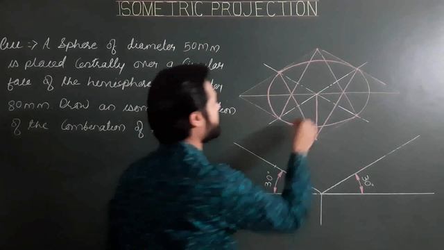 Isometric Projection Of Combination Of Sphere & Hemisphere in Engineering Graphics (Part-19) смотреть онлайн