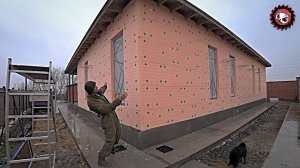 Утепление дома из газоблока пеноплексом, на клей пену.
