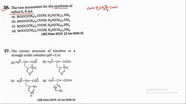JEE-Main Previous Years Paper Solution || Biomolecules || Polymers || JEE Preparation смотреть онлайн