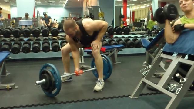 One hand barbell deadlift with ManusGrips 77.5 kg (57 mm / 2.25") смотреть онлайн