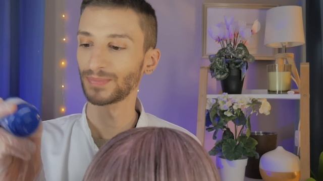 ASMR Scalp Exam - PH Analysis, Hair Loss And Dandruff Treatment, Hair Brushing