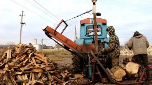 Дровоколим Дуб. Дровокол Дракон и Трактор Т-40.