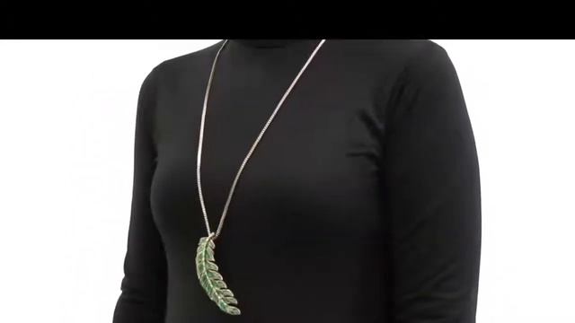 Maha.Kz - Кулон "Лист" под золото, кристаллы Swarovski (арт. 15854-1013) смотреть онлайн