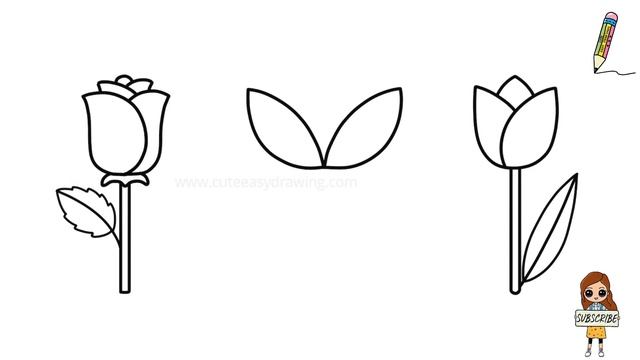 How to Draw Cute Flowers Rose, Lotus and Tulip | Easy for Kids and Toddlers смотреть онлайн