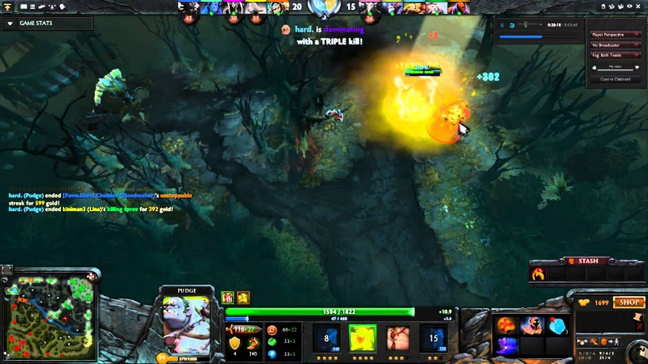 Dota 2 Pudge Blind and lucky hooks смотреть онлайн