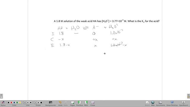 A 1.8 M solution of the weak acid HA has [H3O+] = 3.77×10-3 M. What is the Ka for the acid? смотреть онлайн